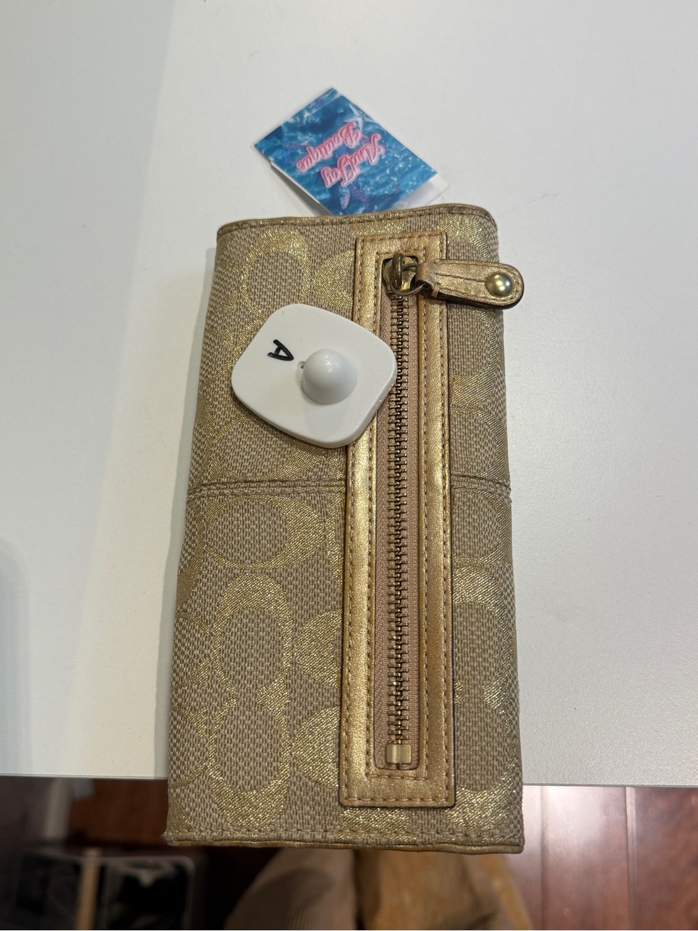 Coach Gold Metallic Wallet - Picture 2 of 6